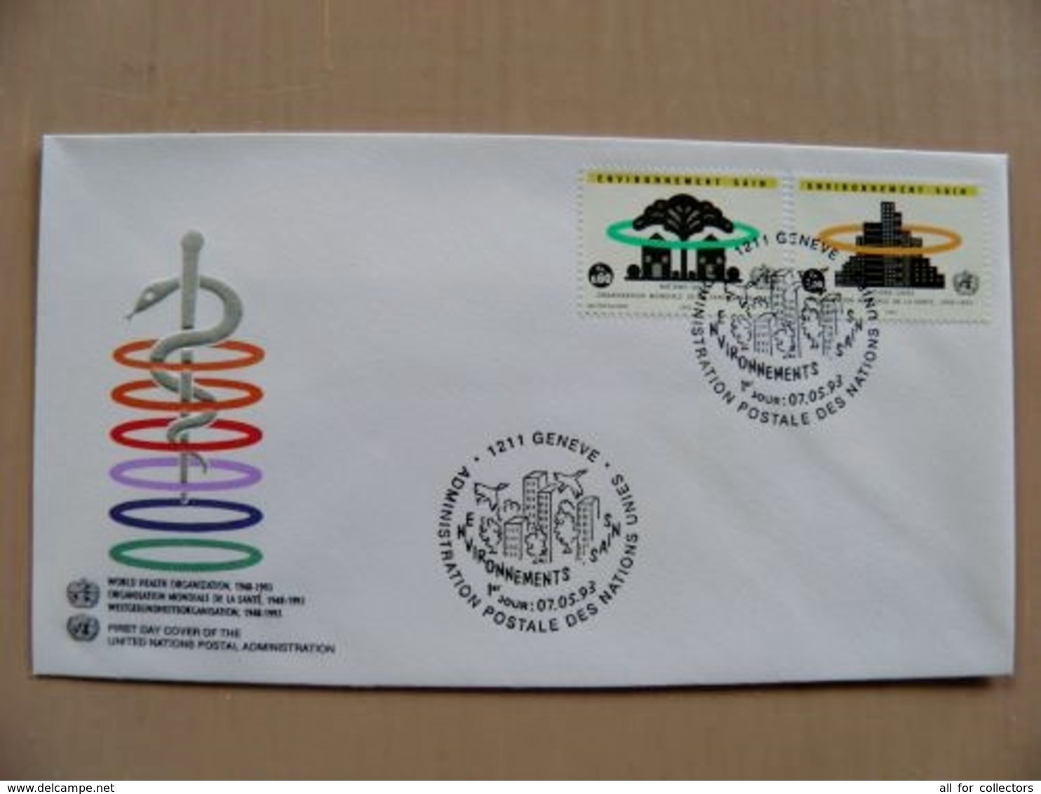 Fdc Cover UN United Nations Geneve Switzerland 1993 Snake Animals Health Organisation - Lettres & Documents