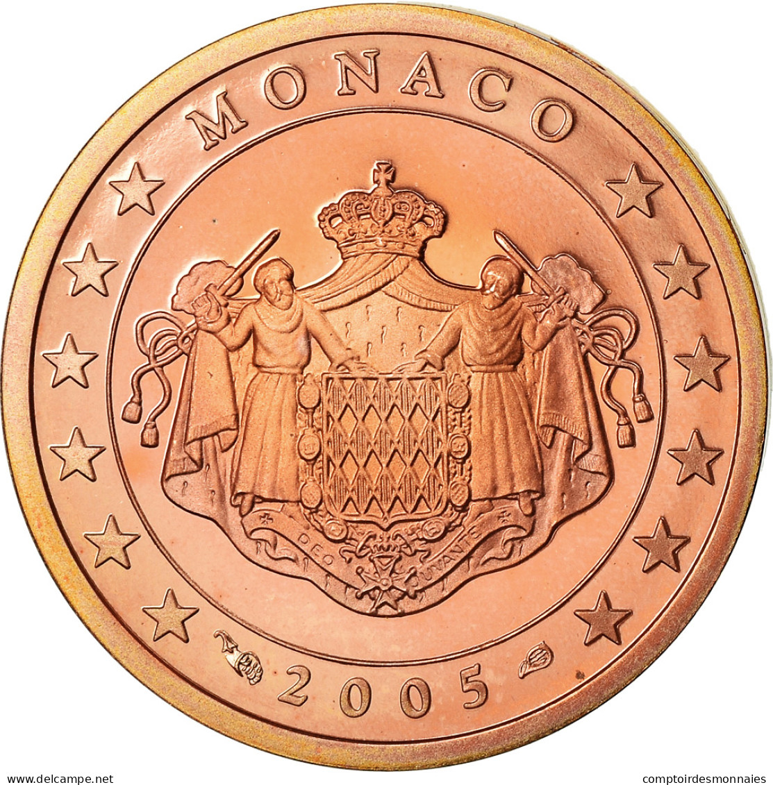 Monaco, 2 Euro Cent, 2005, BE, FDC, Copper Plated Steel, Gadoury:MC 173, KM:168 - Monaco