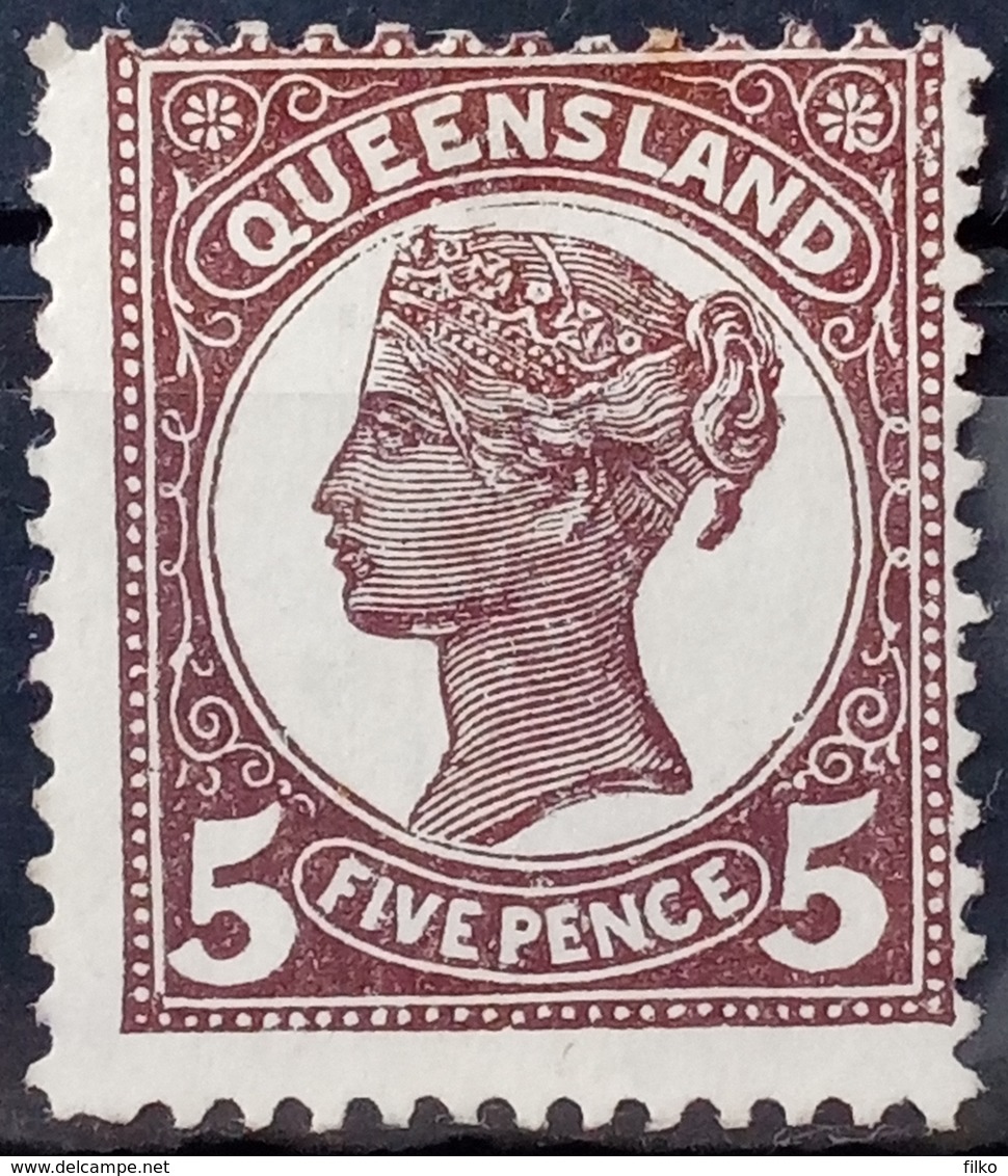 Australia, Queensland, 1895,SG#215,Mi#87,Y&T#73,perforation:12 1/2 X 13,as Scan - Ungebraucht