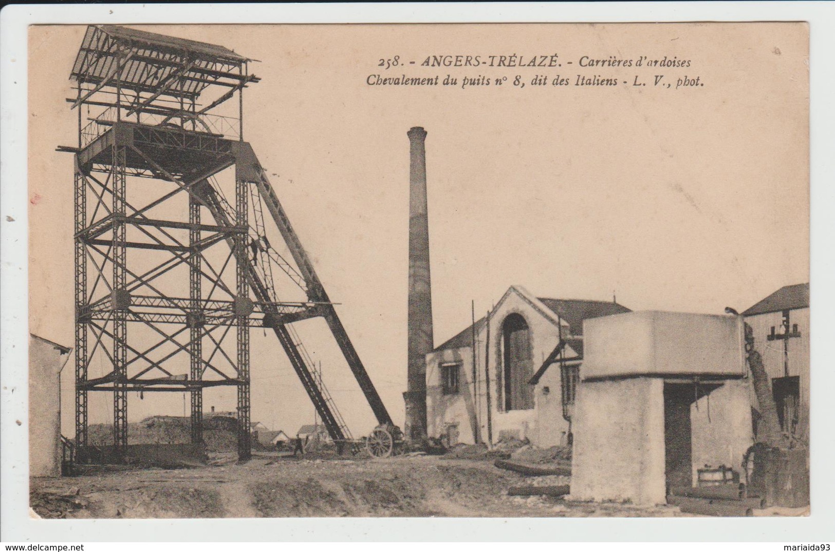 TRELAZE - MAINE ET LOIRE - CARRIERES D'ARDOISES - CHEVALEMENT DU PUITS N° 8, DIT DES ITALIENS - Other & Unclassified