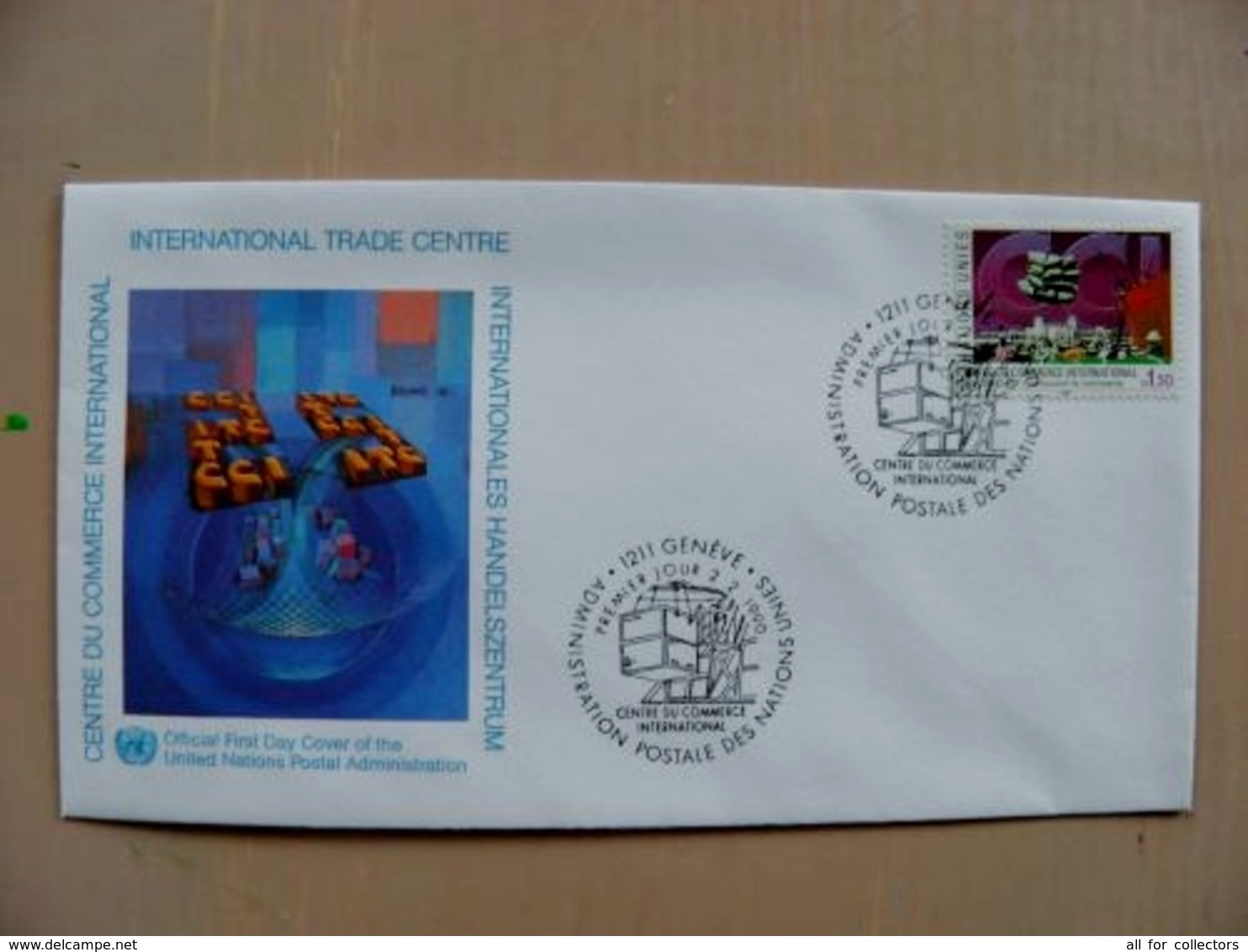 Fdc Cover UN United Nations Geneve Switzerland 1990 Trade Center Cci - Cartas & Documentos