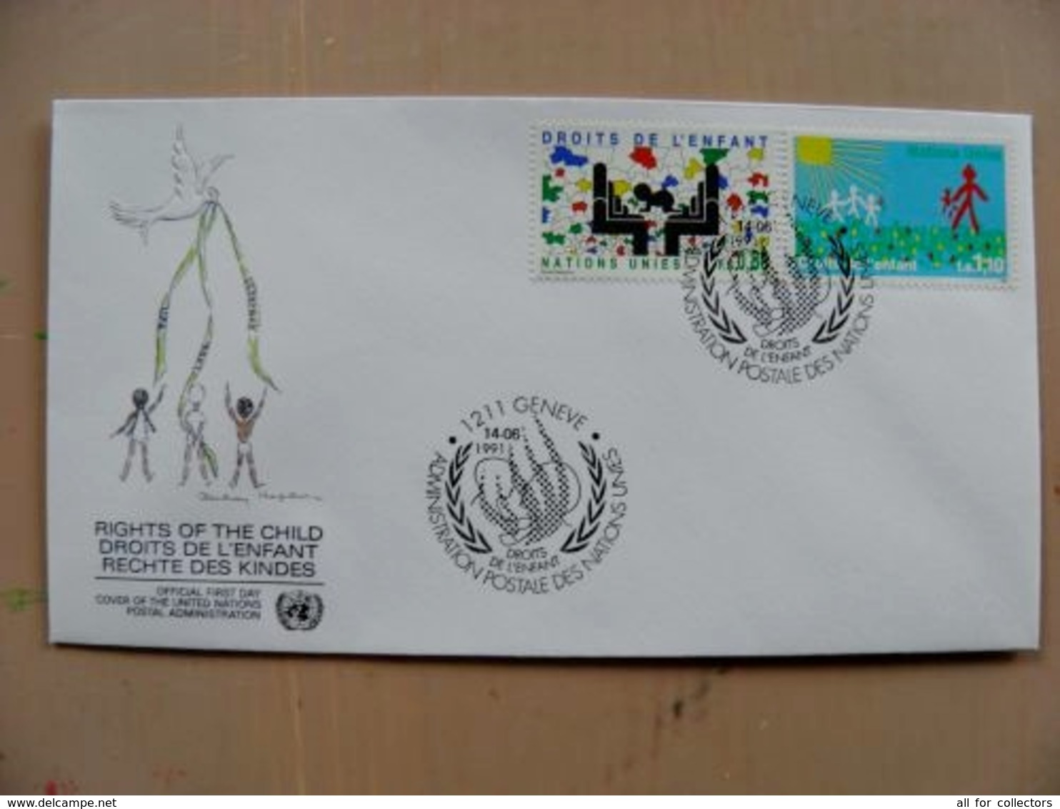 Fdc Cover UN United Nations Geneve Switzerland 1991 Rights Of The Child Children - Briefe U. Dokumente