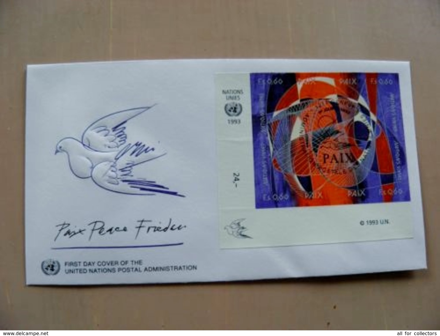 Fdc Cover UN United Nations Geneve Switzerland 1993 Bird Paix Peace - Brieven En Documenten