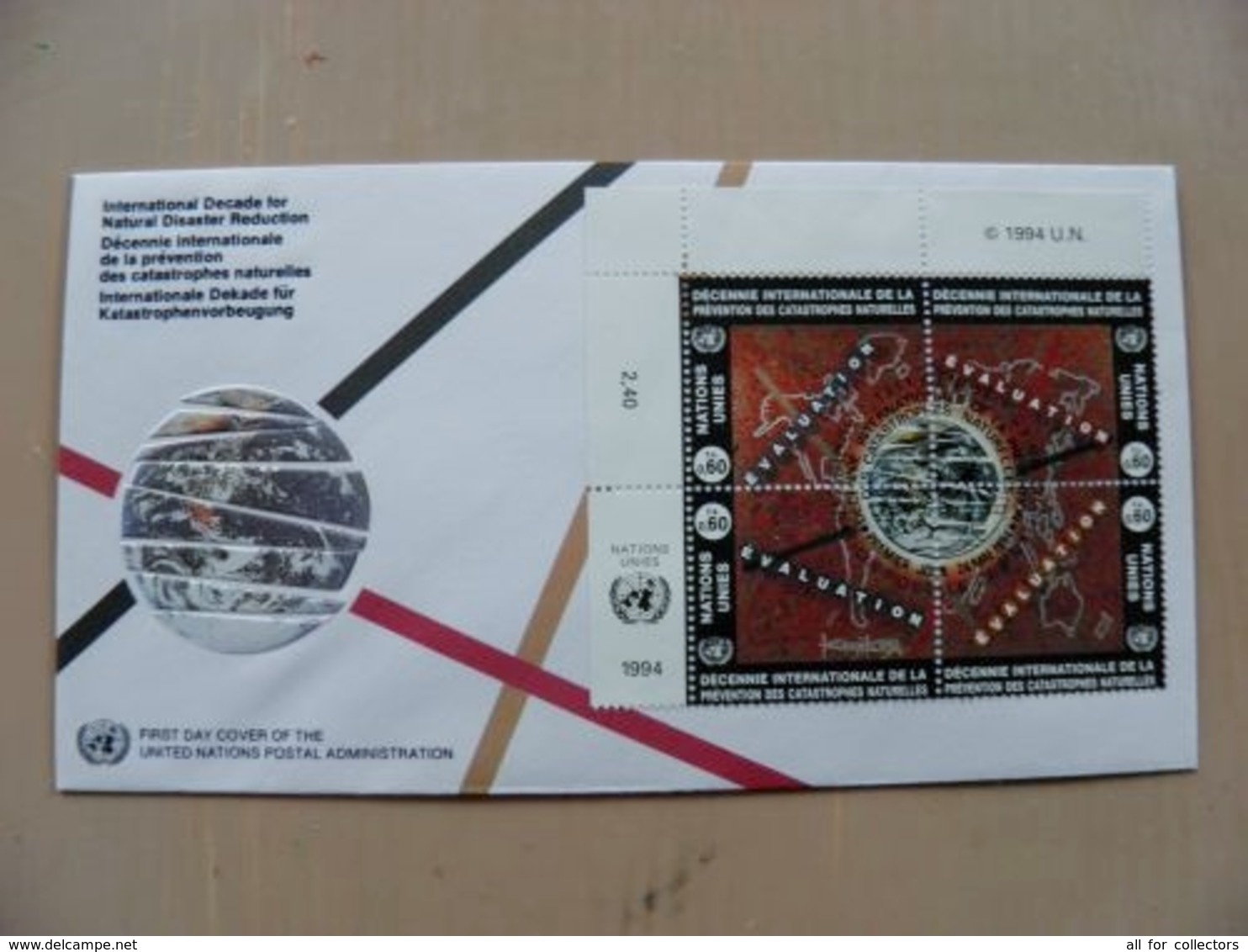 Fdc Cover UN United Nations Geneve Switzerland 1994 Natural Disaster Reduction - Brieven En Documenten