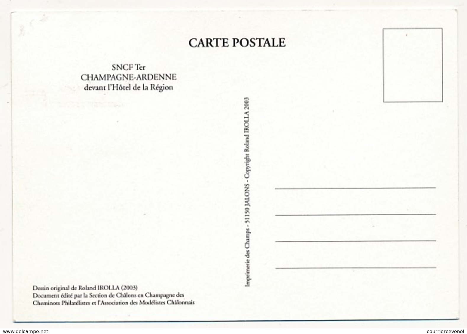 FRANCE - Cachet Temp "4eme Exposition...de Modélisme - Chalons En Champagne - 4/10/2003" Sur CPM - Trenes