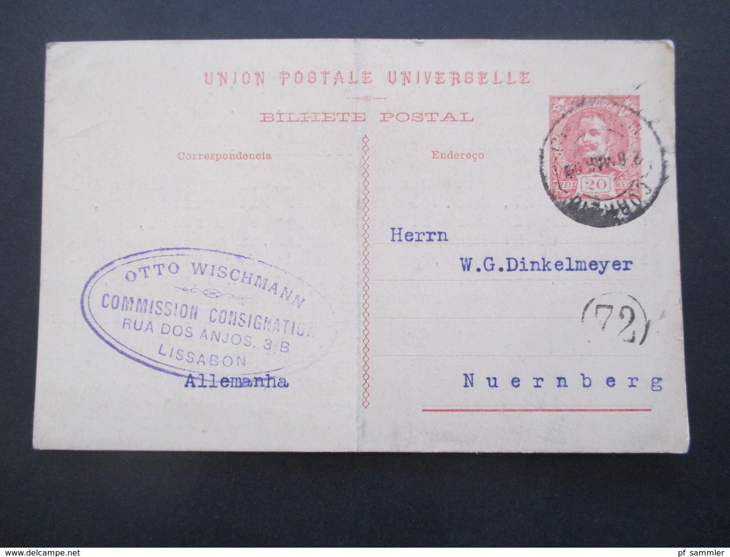 Portugal 1908 - 10 3 Ganzsachen Firmenkarten Otto Wischmann Lissabon Und Albrecht Löbe Porto Nach Nürnberg - Storia Postale