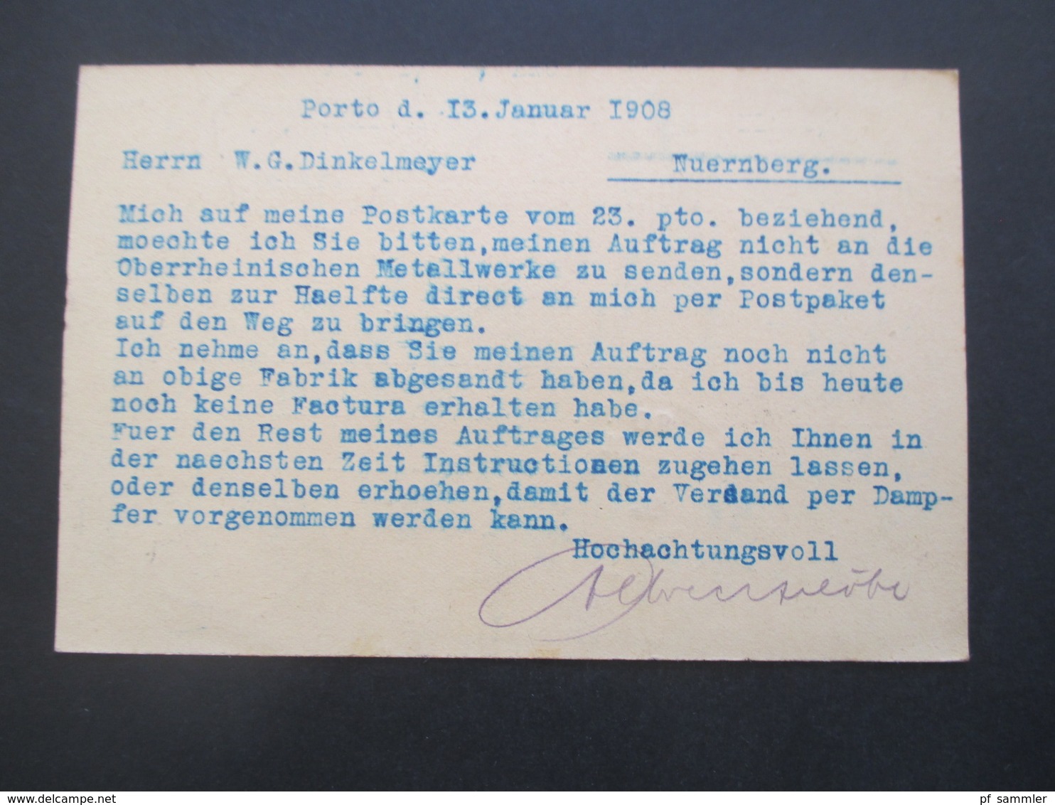 Portugal 1908 - 10 3 Ganzsachen Firmenkarten Otto Wischmann Lissabon Und Albrecht Löbe Porto Nach Nürnberg - Lettres & Documents