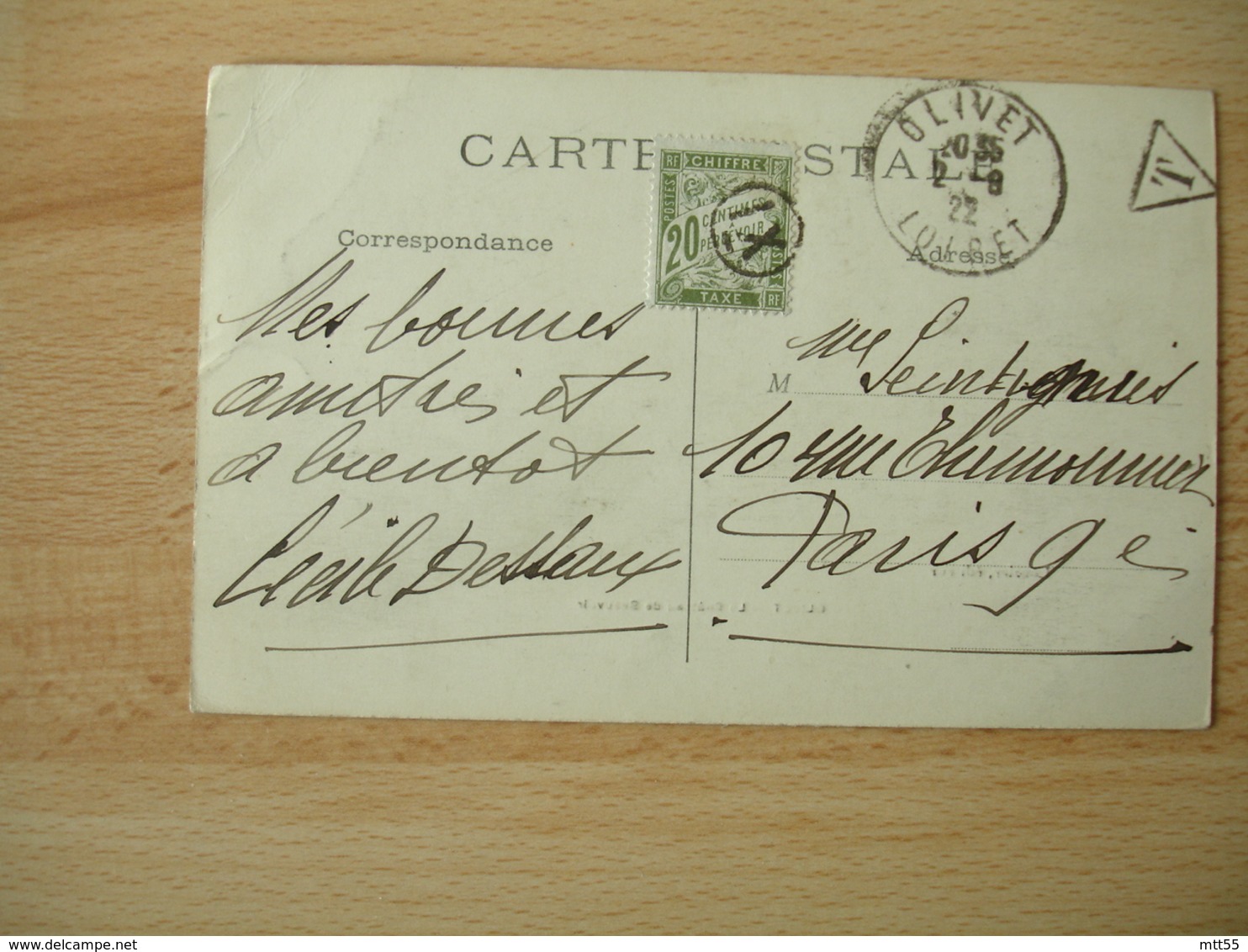 Lettre Taxee 20 C Timbre Chiffre Taxe Petit Cercle XI - 1859-1959 Covers & Documents