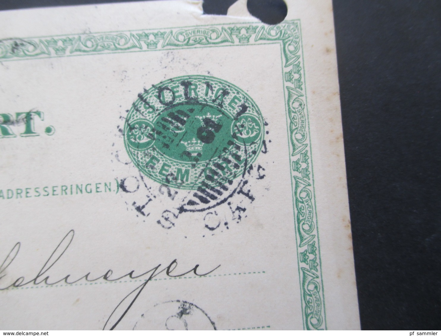 Schweden 1901 Ganzsache Mit Zusatzfrankatur Und Schifsspost Stempel Trelleborg - Sassnitz 142 Nach Nürnberg - Cartas & Documentos