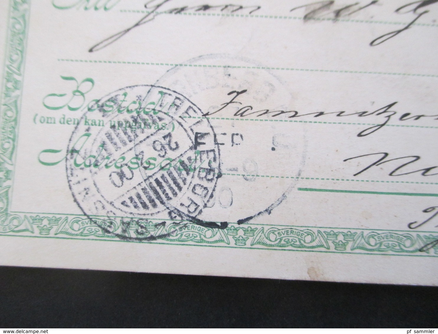 Schweden 1900 Ganzsache Zusatzfrankatur Abgelöst Und Kleiner Schifsspost Stempel Trelleborg - Sassnitz Nach Nürnberg - Briefe U. Dokumente