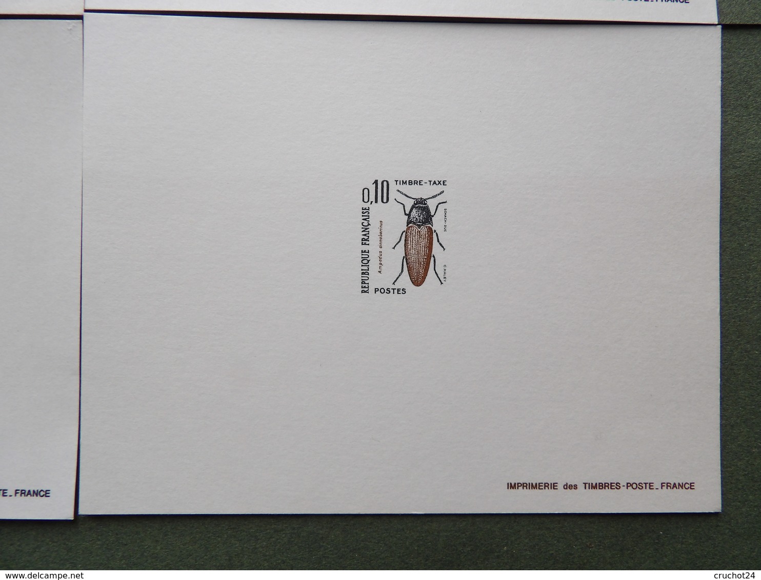 1983 lot epreuves luxe neuves timbres taxes insectes 6 cartes tres bel etat vente à 10 / 100 de la cote YT environ