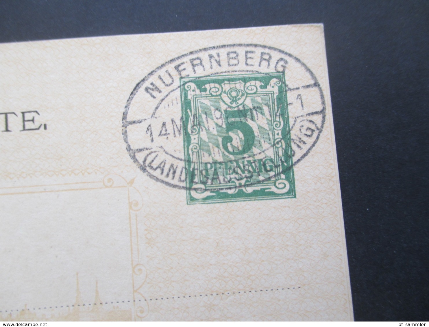 AD Bayern 1896 Sonderpostkarte für die Nürnberger Landesausstellung 3 Stück