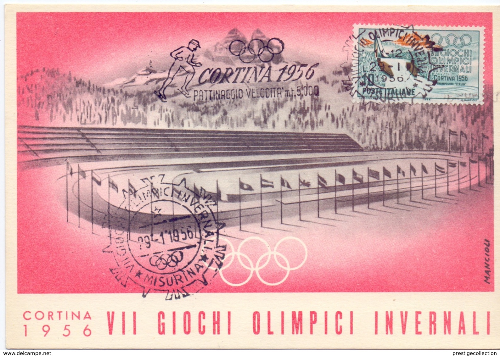 POST CARD CORTINA OLYMPIC GAMES SPECIAL POSTMARK 1956  (MAGG20026) - Invierno 1956: Cortina D'Ampezzo