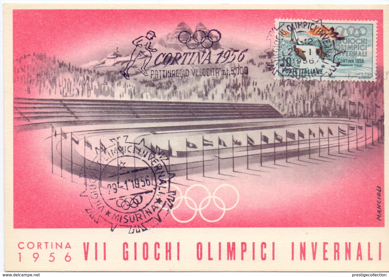 POST CARD CORTINA OLYMPIC GAMES SPECIAL POSTMARK 1956  (MAGG20026) - Hiver 1956: Cortina D'Ampezzo