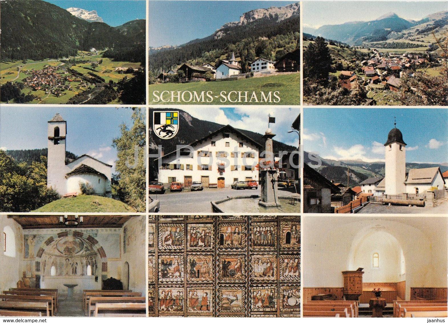 Schoms - Schams - Andeer - Reischen - Zillis - Clugin - Pignia - Church - Multiview - 1243 - Switzerland - Unused - Andeer