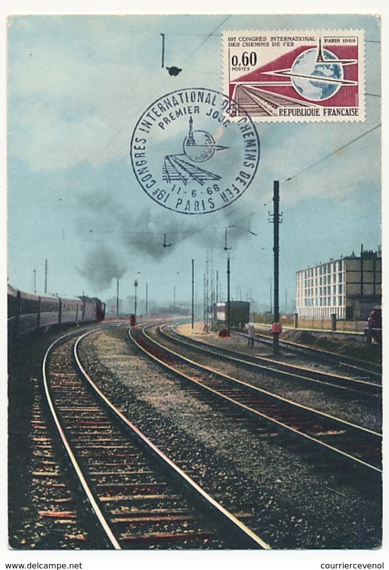 FRANCE - Carte Maximum 19eme Congrès International Des Chemins De Fer - 1966 - Eisenbahnen