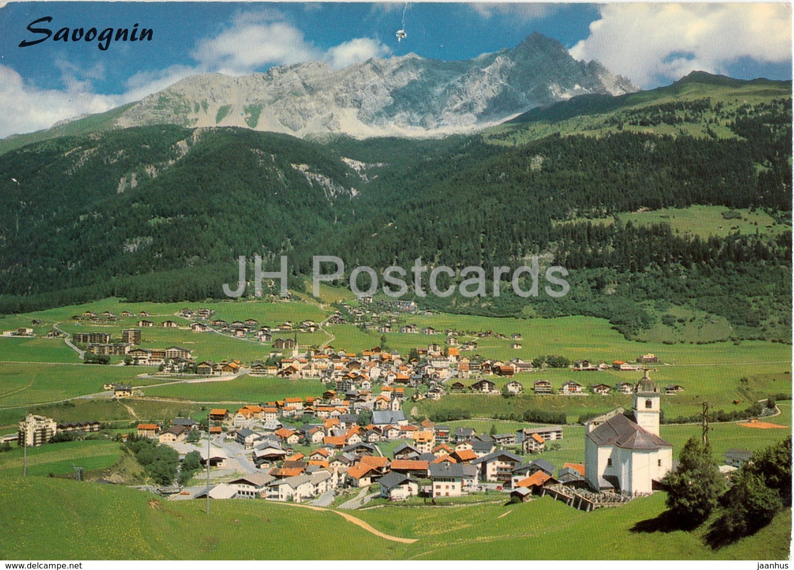 Savognin Am Julierpass 1210 M Mit Piz Mitgel - 1982 - Switzerland - Used - Savognin