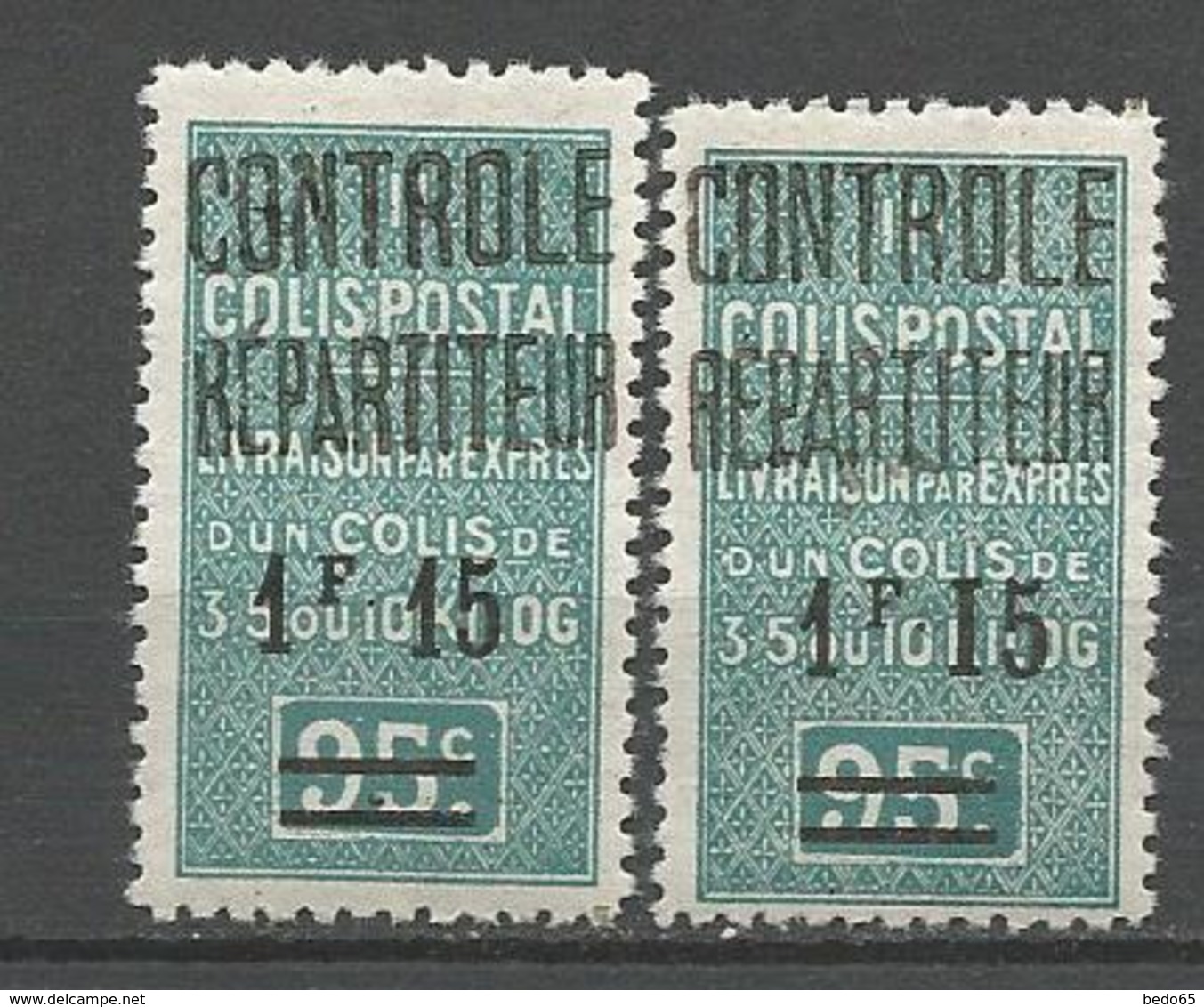 ALGERIE COLIS POSTAUX N° 28 Type 1 Et 2 NEUF**  SANS CHARNIERE  / MNH - Parcel Post