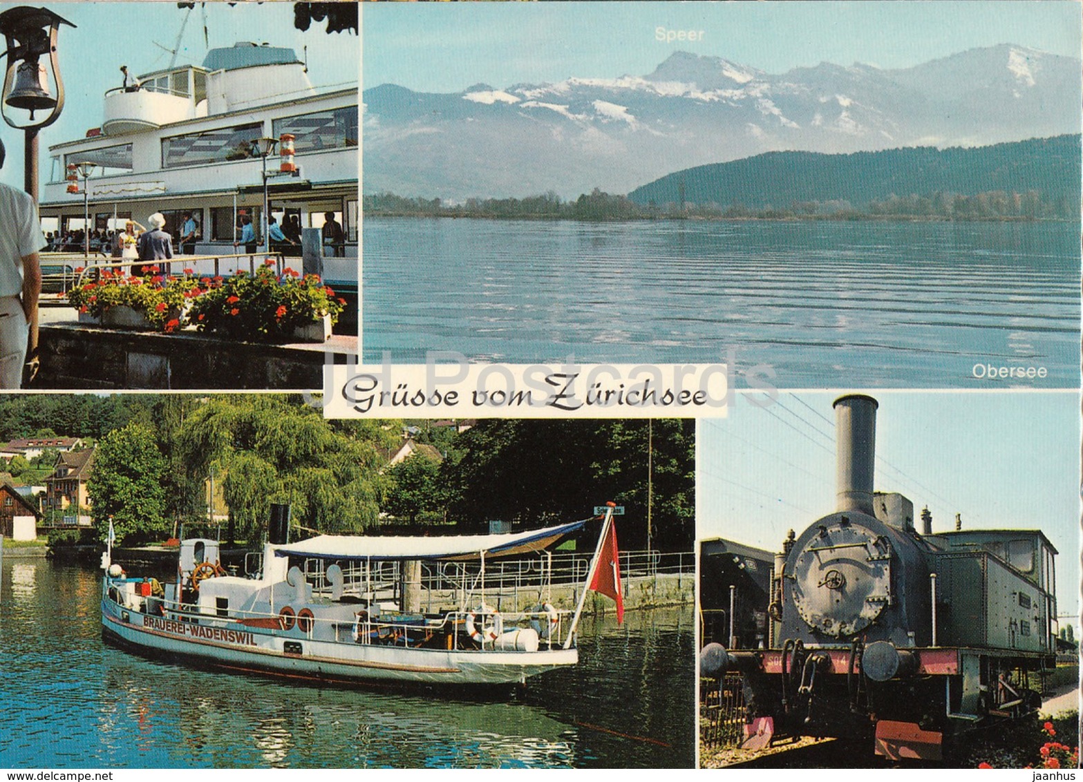 Grusse Vom Zurichsee - Train - Locomotive - Boat - Brauerei Wadenswil - Switzerland - Unused - Wädenswil