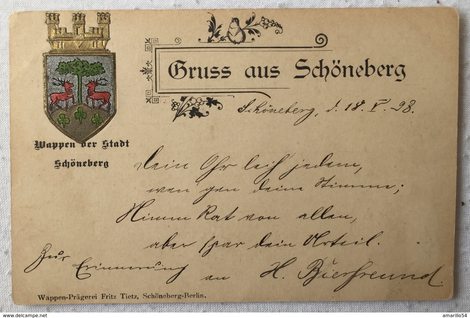 RAR Präge Litho AK Berlin - Schöneberg 1898 ! - Schoeneberg