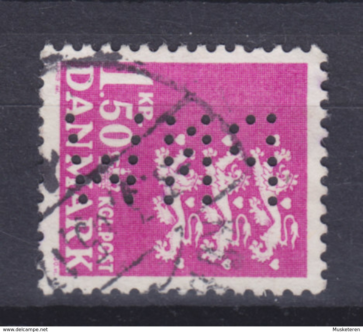 Denmark Perfin Perforé Lochung (P32) 'PNW' P. N. Westergaard, København Lion Arms Stamp (2 Scans) - Errors, Freaks & Oddities (EFO)