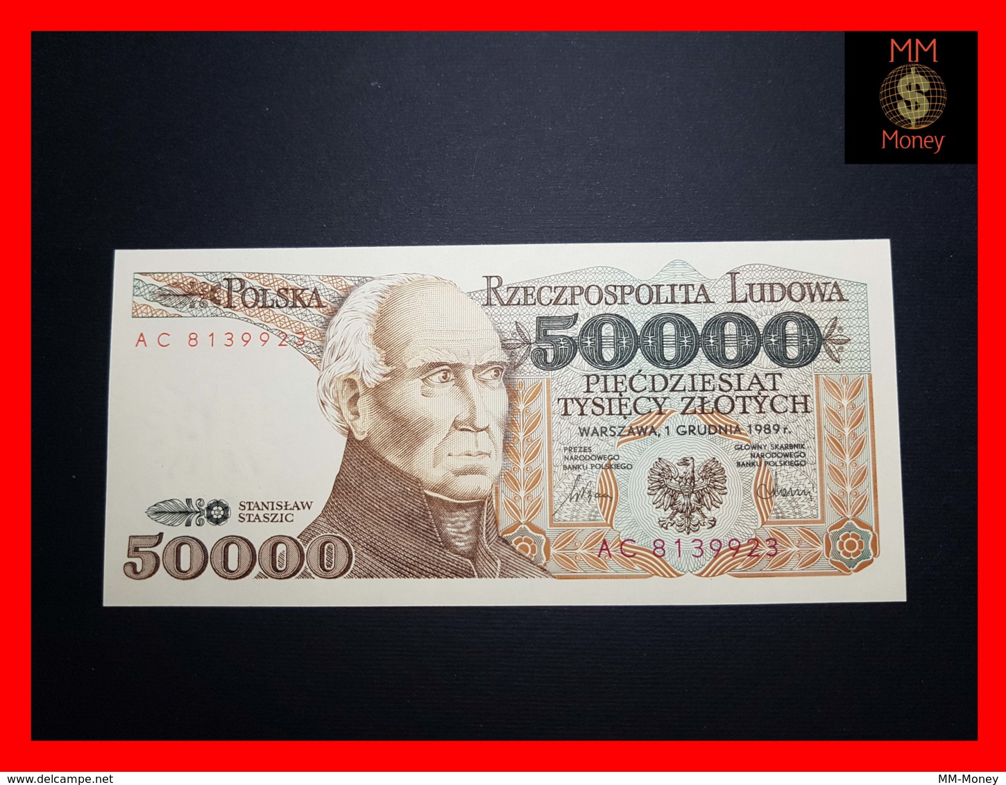 POLAND 50.000 50000 Zlotych 1.12.1989 P. 153  UNC - Polonia