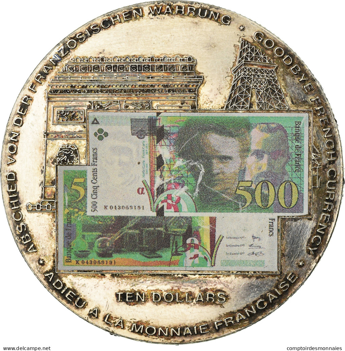 Monnaie, Liberia, 10 Dollars, 2002, TTB+, Argent - Liberia