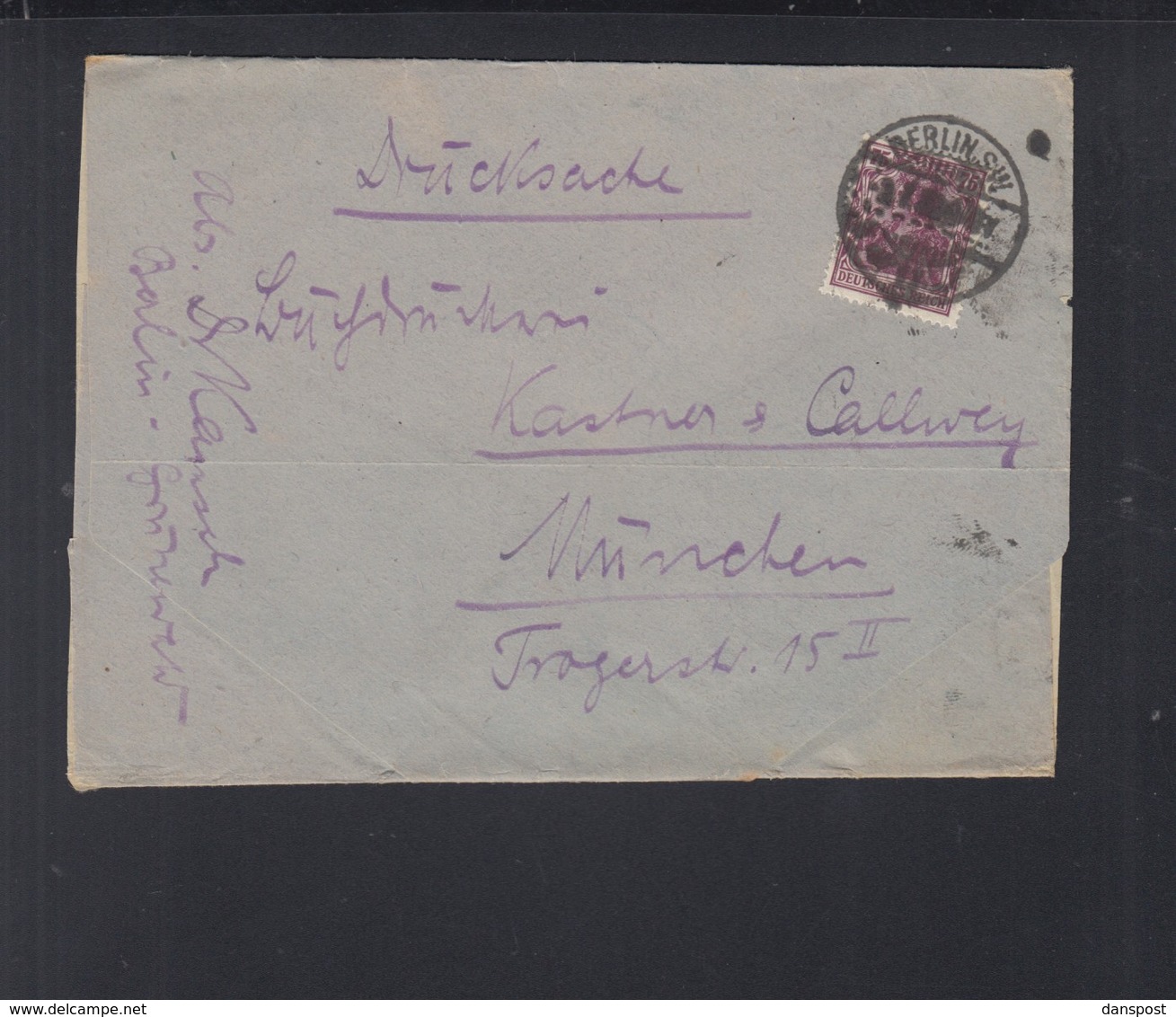 Dt. Reich Streifband Berlin Nach München - Storia Postale