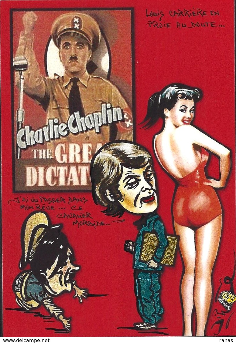CPM Carrière Louis Tirage Limité Numéroté Et Signé En 30 Exemplaires Pin Up érotisme Chaplin Hitler - Carrière, Louis
