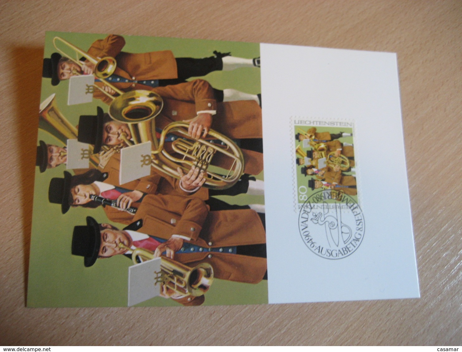 VADUZ 1980 Brass Band At Mauren Maxi Maximum Card LIECHTENSTEIN Music - Music