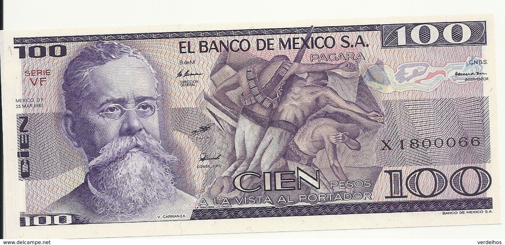 MEXIQUE 100 PESOS 1982 UNC P 74 C - Mexico