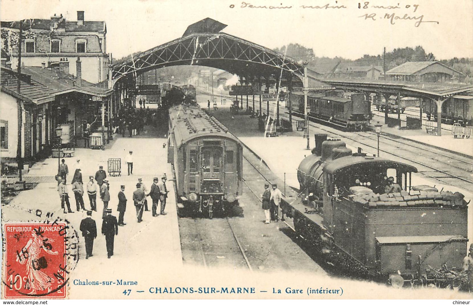 CHALONS SUR MARNE LA GARE ARRIVEE DU TRAIN - Châlons-sur-Marne