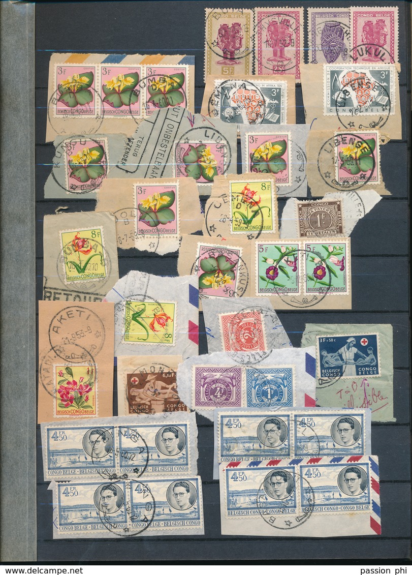 BELGIAN CONGO TO SEARCH CANCELLATIONS MIXED LOT MAJORITY USED FLOWERS ISSUE - Collezioni