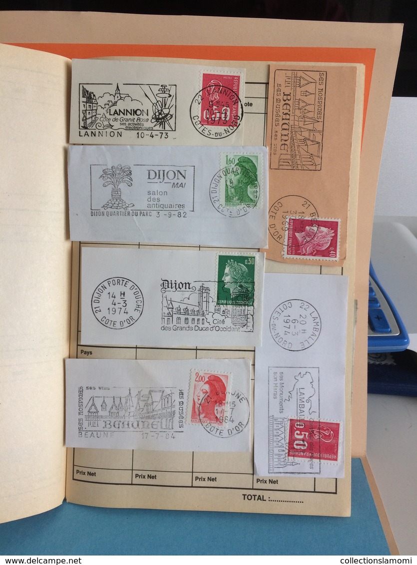 Lot en vrac timbres à thème du Monde voir Pays + 16 FDC avec défaut et Flammes France  plusieurs photos (lot n°25 )