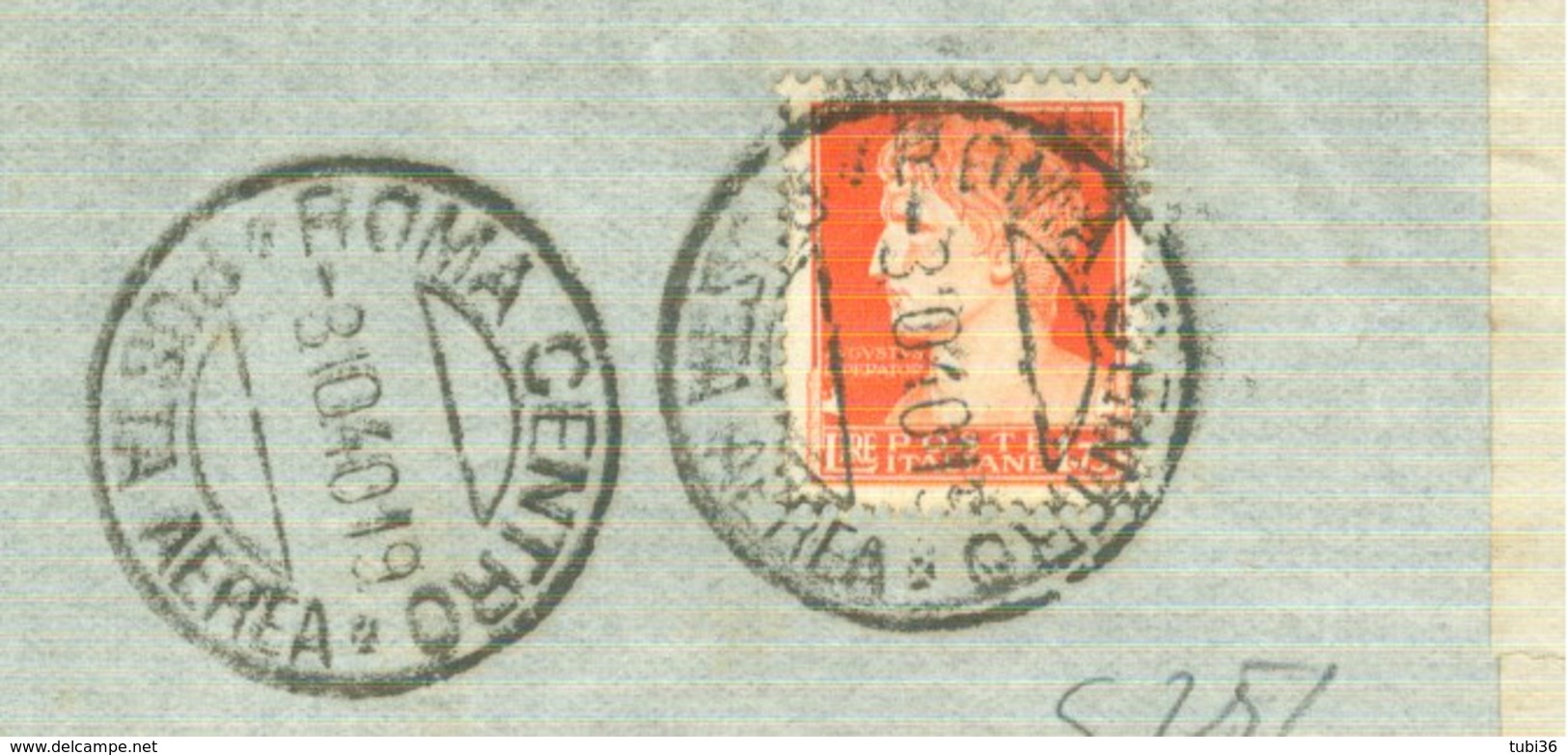 IMPERIALE £.1,75 (s254),LETTERA 1° PORTO VIA AEREA,1940,TIMBRO POSTE ROMA VIA AEREA,PER DIRE DAUA(A.O.I.) - Africa Orientale Italiana