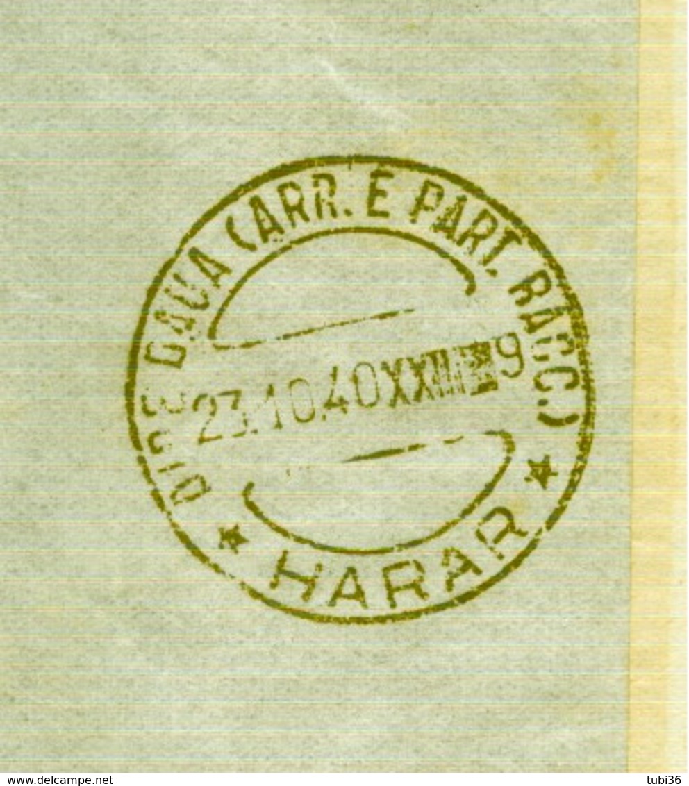 IMPERIALE £.1,75 (s254),LETTERA 1° PORTO VIA AEREA,1940,TIMBRO POSTE ROMA VIA AEREA,PER DIRE DAUA(A.O.I.) - Africa Orientale Italiana