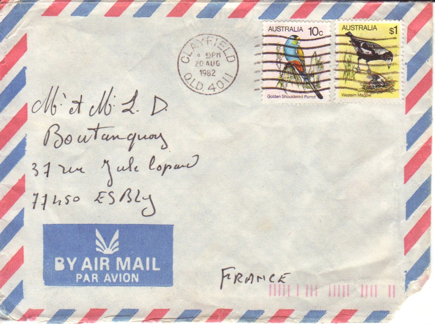 AUSTRALIE : 1982 - Lettre Par Avion Pour La France - Oiseaux - Covers & Documents