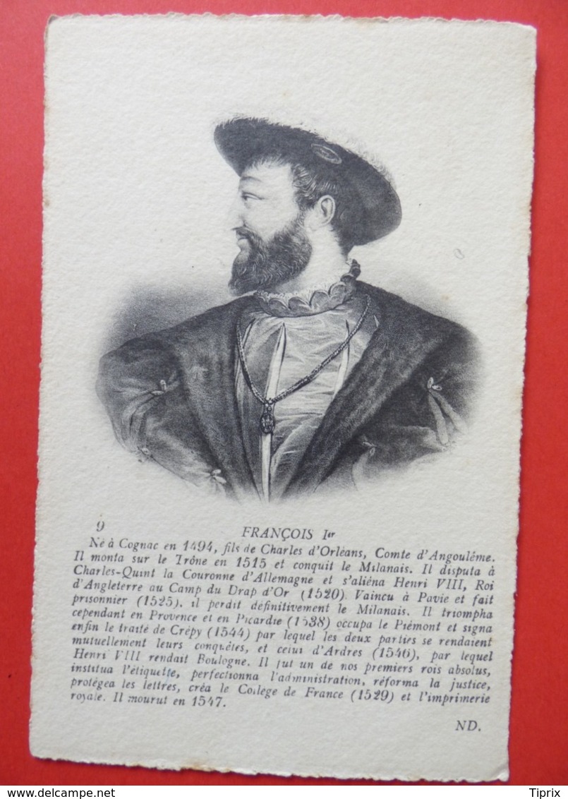 CPA Célébrité Personnage Histoire FRANCOIS 1er  Roi De France Edition ND  Lévy Et Neurdein N° 9 - Historische Persönlichkeiten