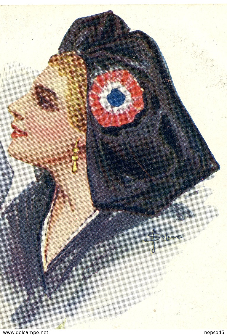 Illustrateur Solomko.Guerre Européenne 1914-15.édition Patriotique.chasseur Alpin.libération.Alsace Redevenue Française. - Solomko, S.