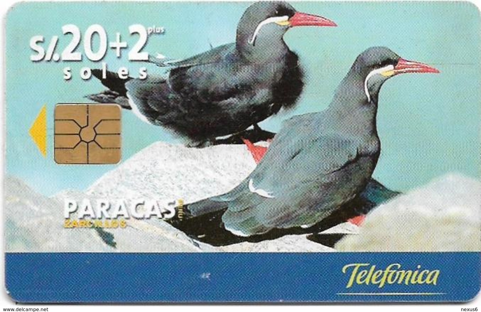 Peru - Telefónica - Paracas - Pareja De Zarcillos, (Matt), Gem1A Symm. Black, 20+2Sol, 08.1999, 50.000ex, Used - Peru