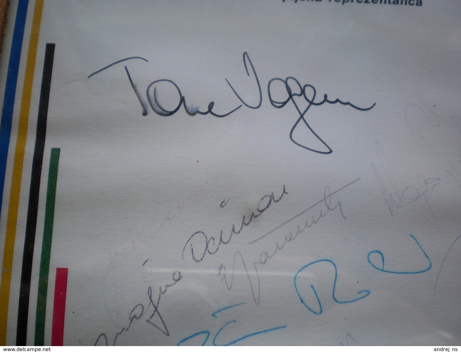 Signatures Authographs Calgary 1988 Yugoslav olympic team sends you many greetings from the Plympic Winter Games