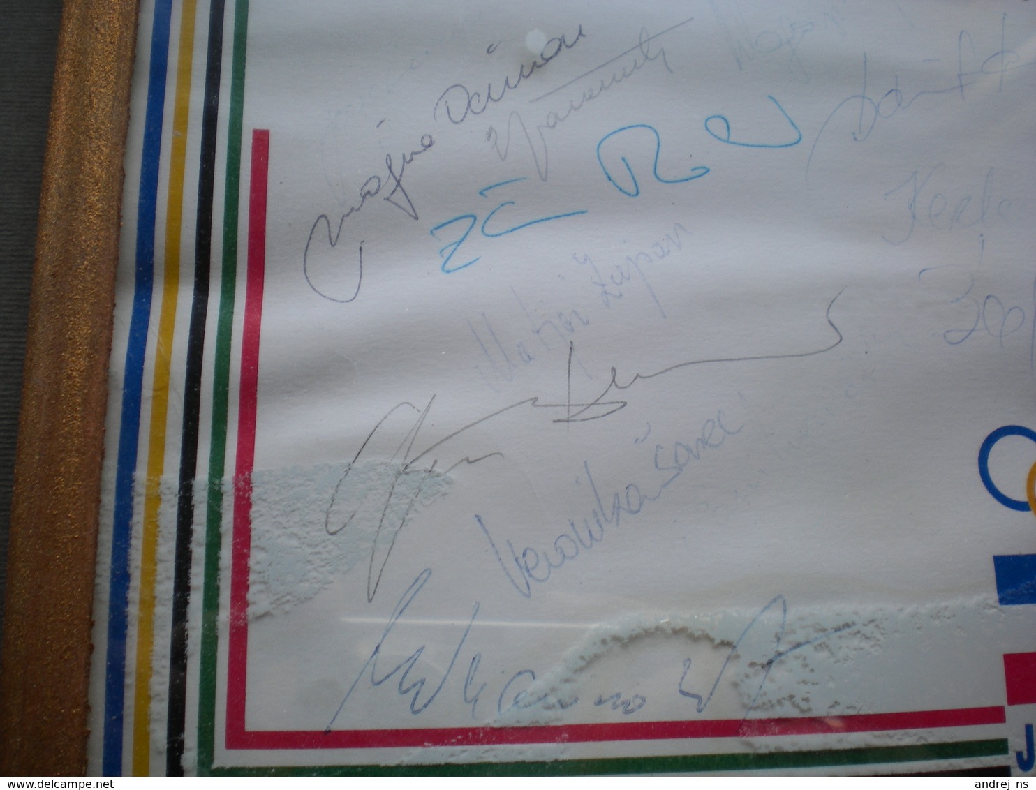 Signatures Authographs Calgary 1988 Yugoslav olympic team sends you many greetings from the Plympic Winter Games