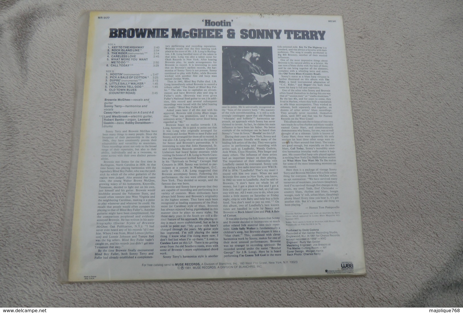 Brownie McGhee & Sonny Terry - Hootin' - Muse Records -  Muse Blues Séries MR 5177 - 1981 - - Blues