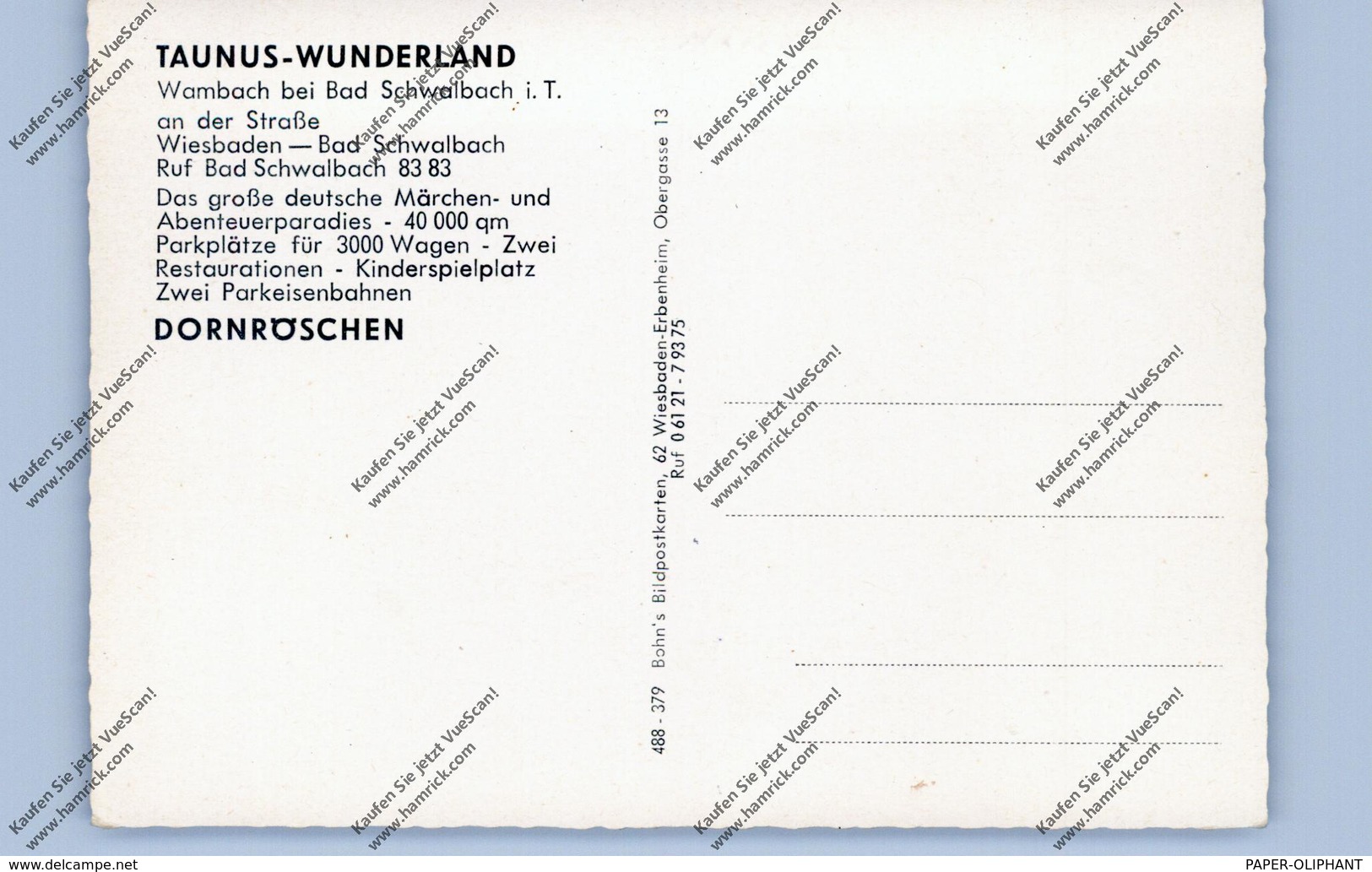 6229 SCHLANGENBAD - WAMBACH, Taunus-Wunderland, Märchen - Schlangenbad