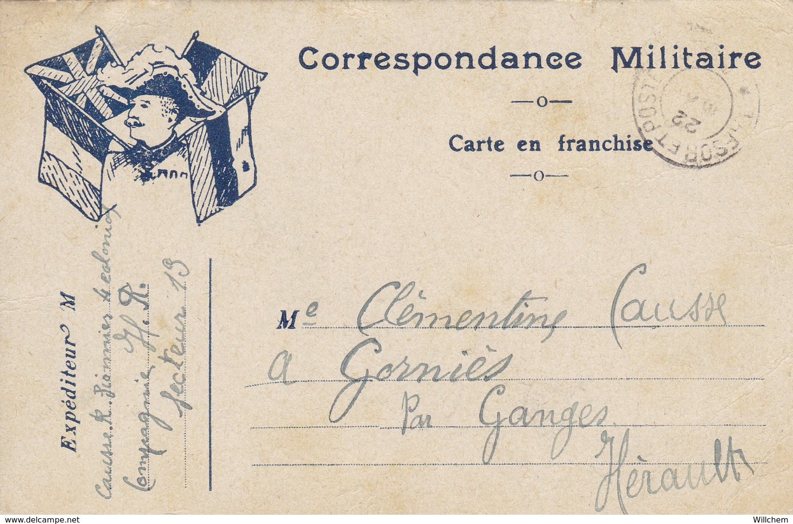 Correspondance Militaire / Carte En Franchise. - Lettres & Documents