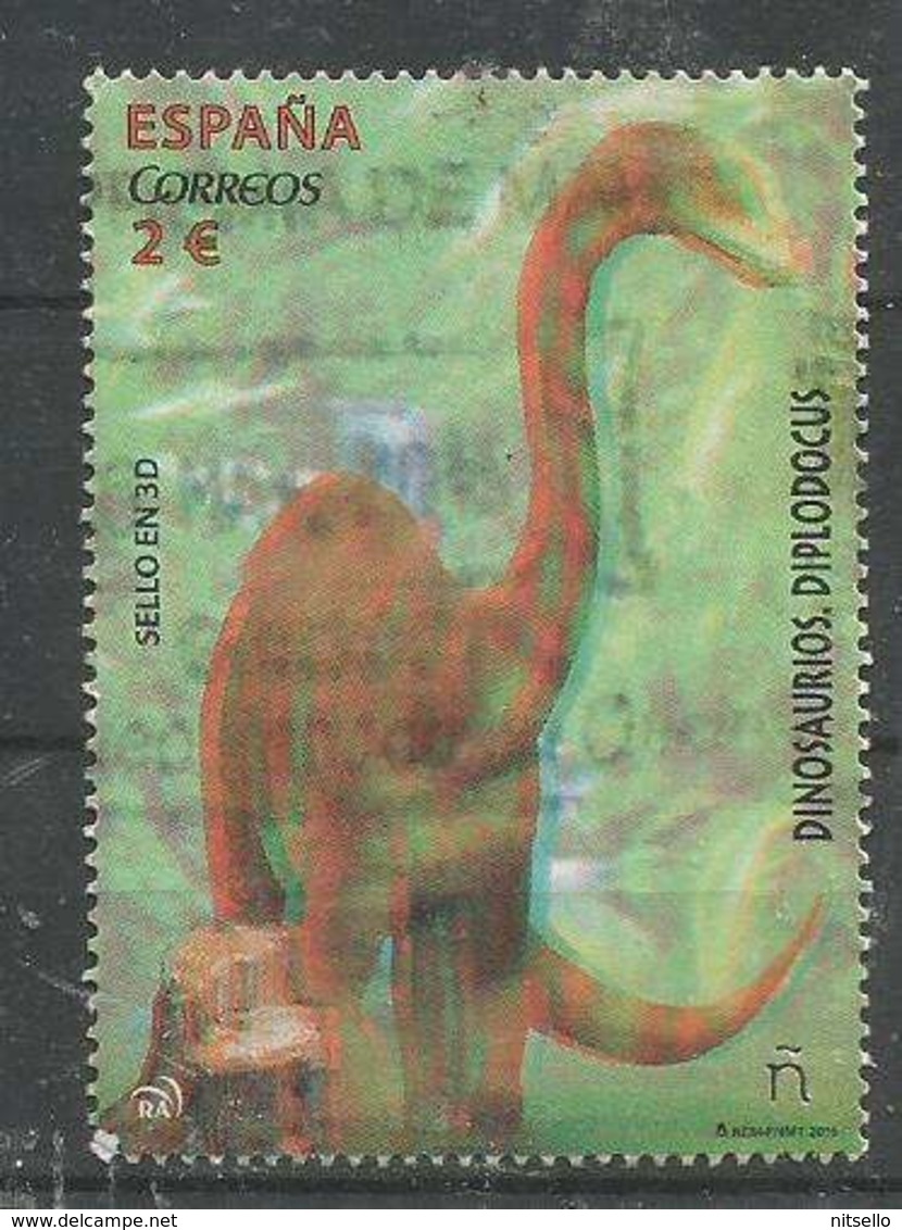 LOTE 2064 ///  (C070) ESPAÑA  2015 - YT N° 4681 - Tyrannosaurus  ¡¡¡ OFERTA - LIQUIDATION - JE LIQUIDE !!! - Used Stamps