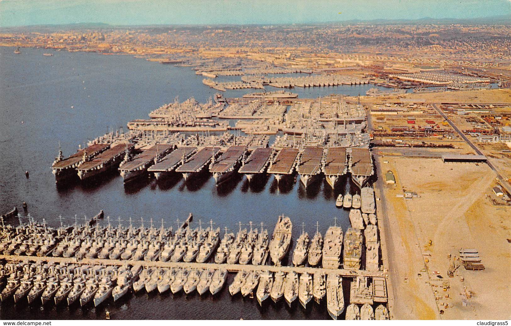 1240 "SAN DIEGO-(CALIFORNIA) NAVAL SHIPS IN MOTH BALLS AT U.S. NAVAL STATION.  CART ORIG - San Diego