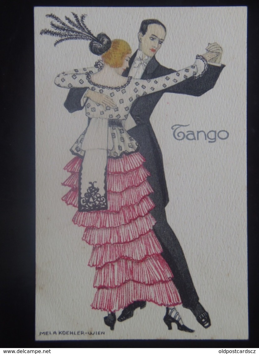 Mela Koehler Serie B.K.W.I. 832 Tango Dance 1910 Wiener Werkstatte Werkstaette Werkstaetten artist Jugendstil