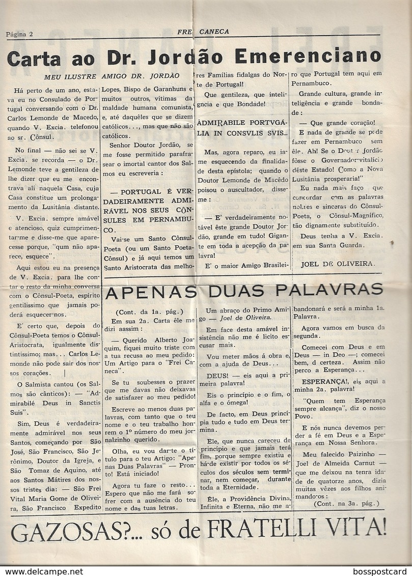 Recife - Pernambuco - Jornal Frei Caneca Nº 1 - Imprensa - Brasil - Allgemeine Literatur