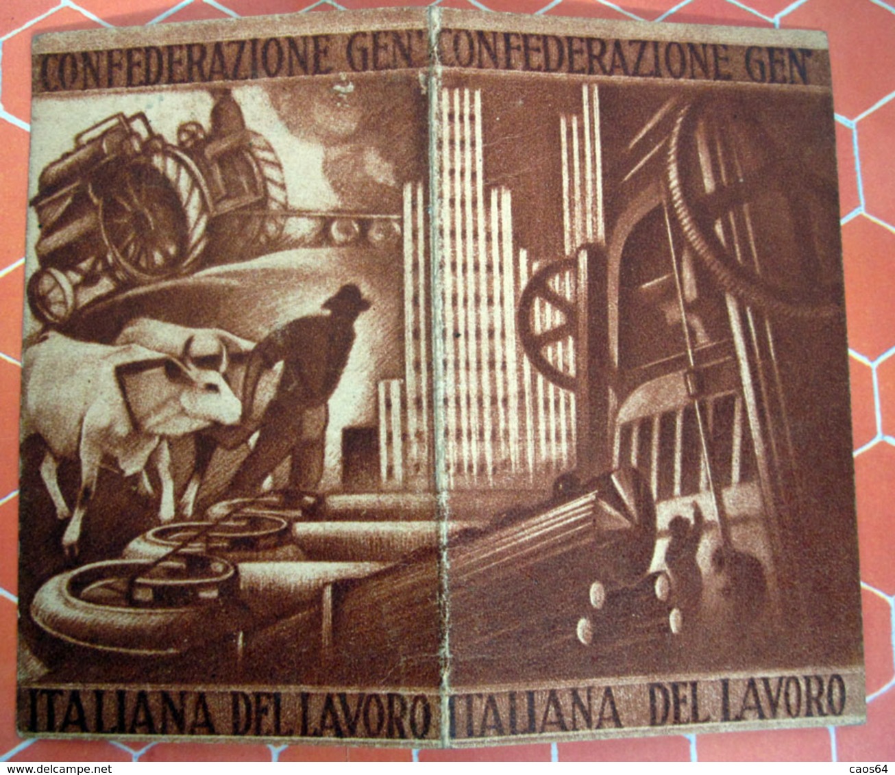 TESSERA PROVVISORIA CGIL 1945 FERROTRAMVIERI TORINO E PROVINCIA - Mitgliedskarten